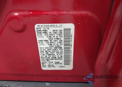 2017 Nissan Rogue S from USA, damaged, VIN JN8AT2MV1HW263561